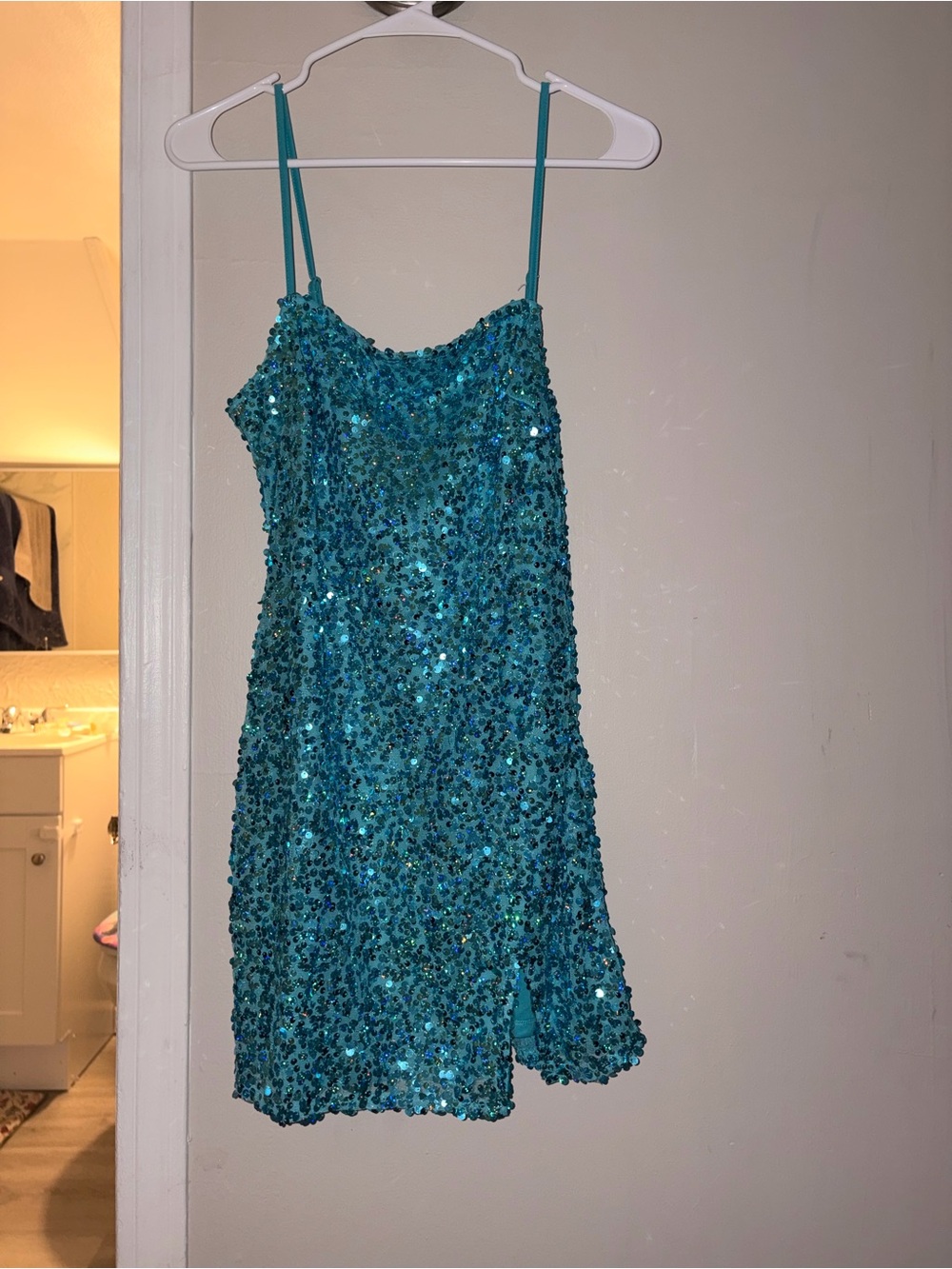 wild fable Teal Sequin Mini Dress